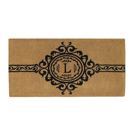 Calloway Mills Monogram Door Mat, Black, Natural, 24 in W x 36 in L 180072436L